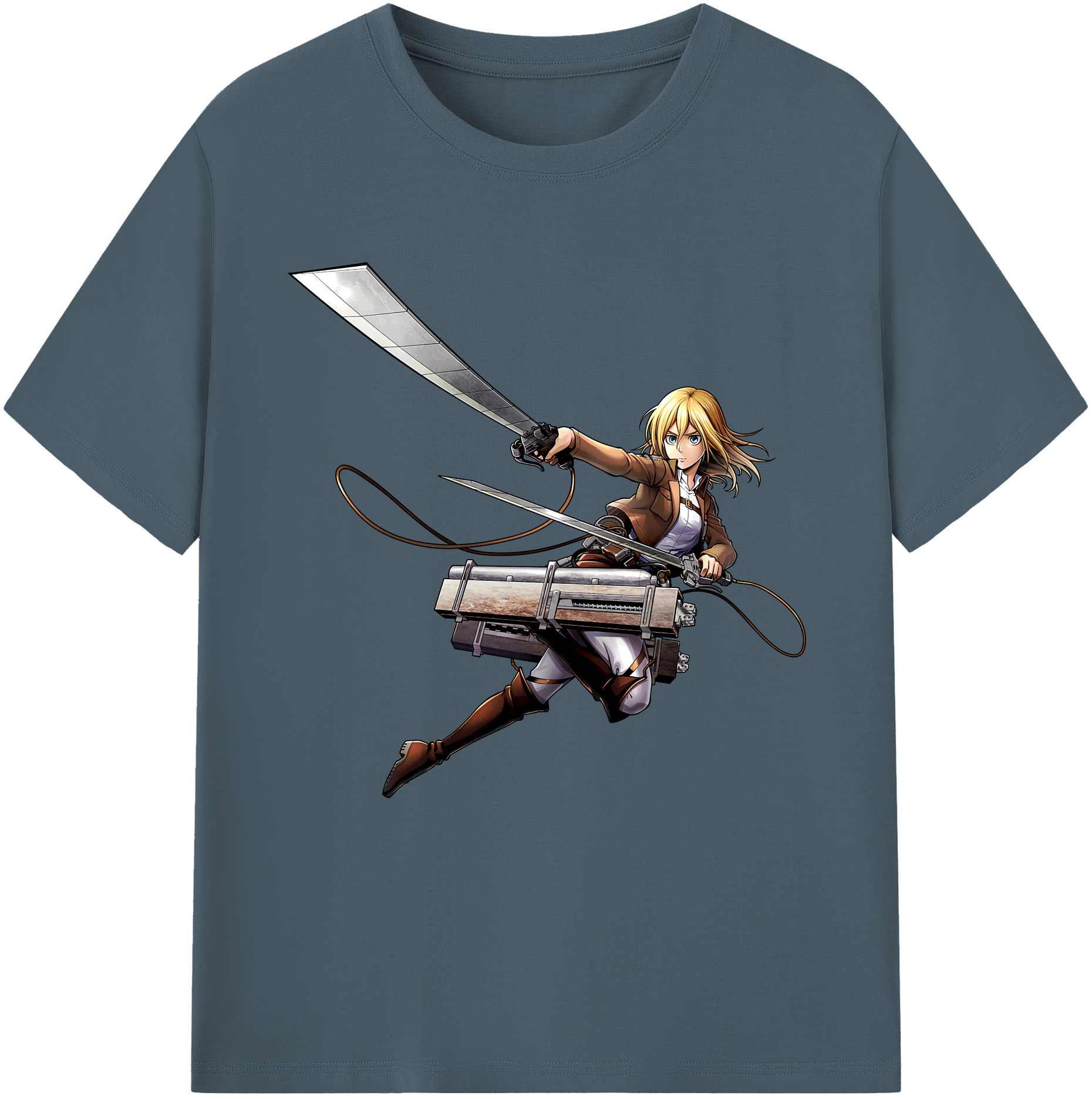 （画像用） 進撃の巨人 クリスタ·レンズ Attack on Titan Christa Lenz 綿100％半袖Tシャツ（フロントプリント）